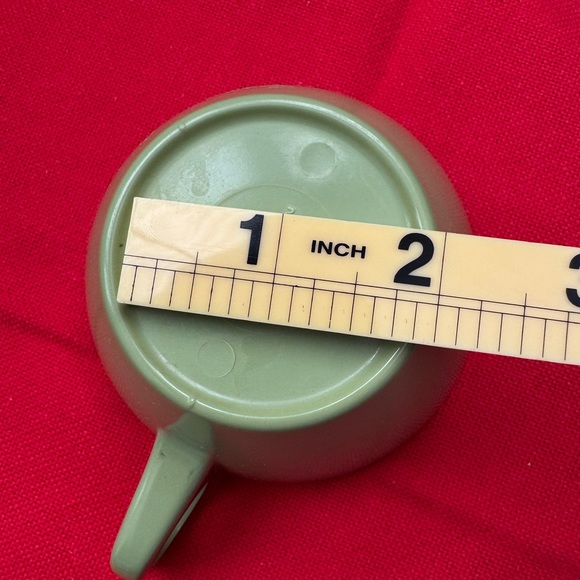 TEA CUPS Melamine Vintage Olive Green w/Handles (Unbranded) SET OF 4 - Picture 8 of 9